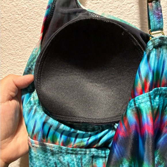 Swimsuits For All Tropiculture Women’s Multicolor V-Neck Flowy Tankini Top 16 - Picture 12 of 16